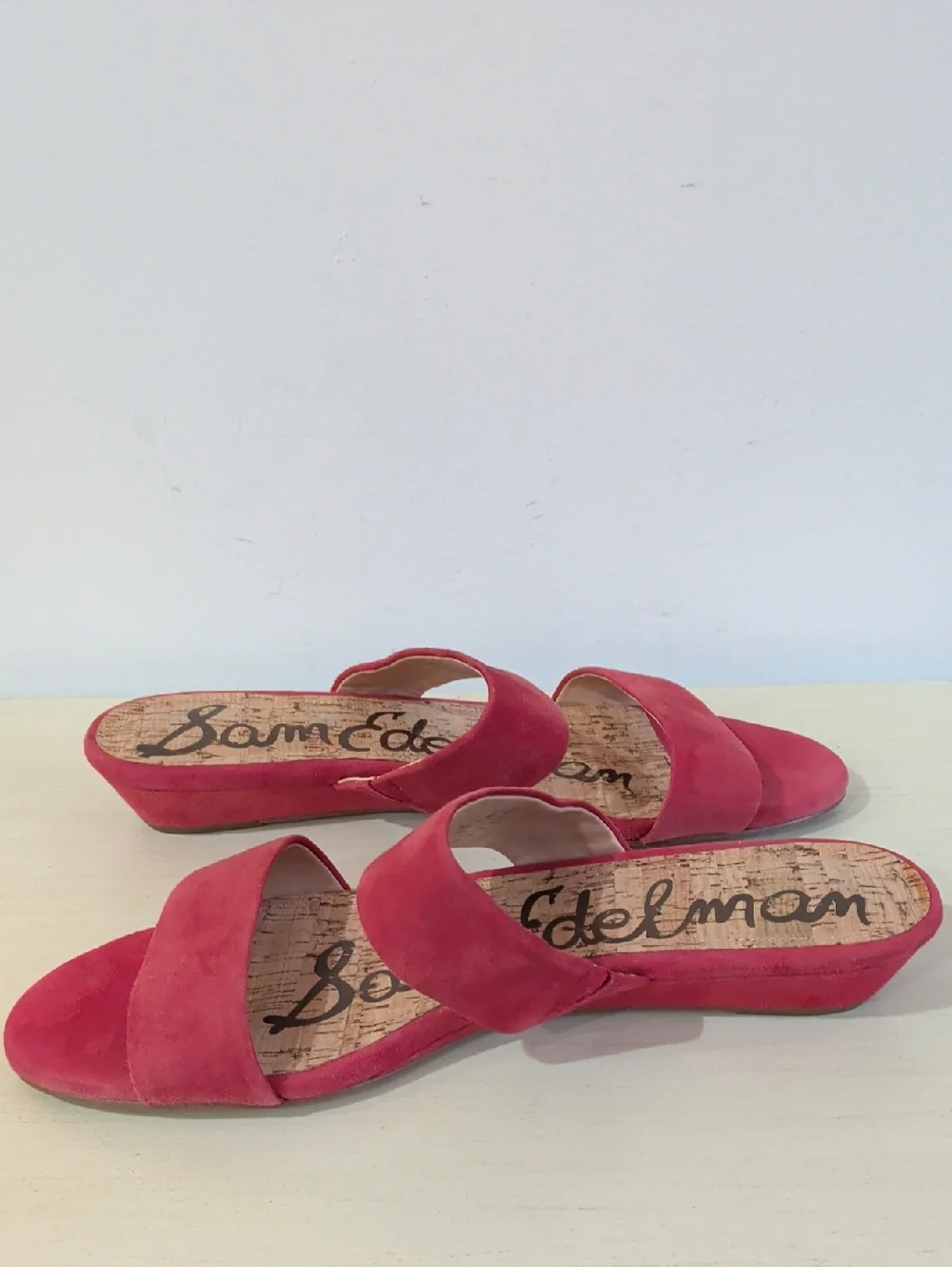 Sam Edelman Red Suede Double-strap Slide Sandals Size 9 - Picture 5 of 13